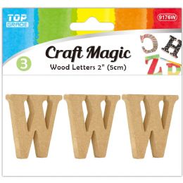 24 Bulk 3pc Wooden Letter "w" 5x4x1cm