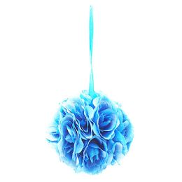 12 Bulk 10-inch Silk Pom Flower Tiffany Blue