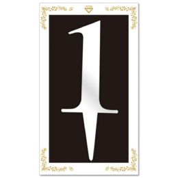 24 Bulk Cake Topper Silver #1 6.3-inch/16cm