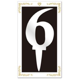 24 Bulk #97300sl6 Cake Topper Silver #6 6.3-inch/16cm