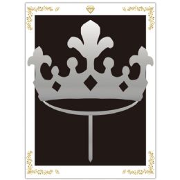 24 Bulk #97315sl Cake Topper Crown Sil