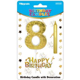 24 Bulk B'day Candle Gold #8