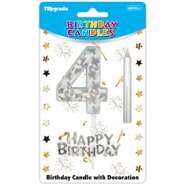 24 Bulk B'day Candle Silver #4