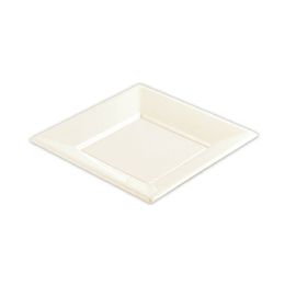 36 Bulk 7"/8ct Plastic Plate/sq 36s Macron Ivory
