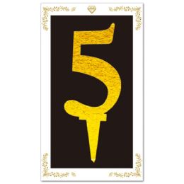 24 Bulk Cake Topper Gold #5 6.3-inch/16cm