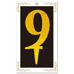 24 Bulk #97300gd9 Cake Topper Gold #9 6.3-inch/16cm