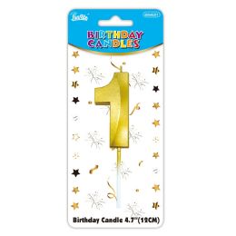 24 Bulk B'day Candle Gold #1