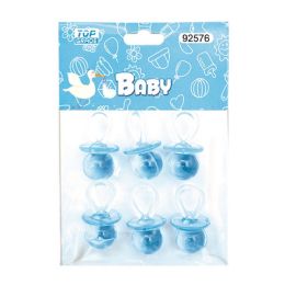 48 Bulk Pacifiers BB-Blue 6ct/1.5-inch