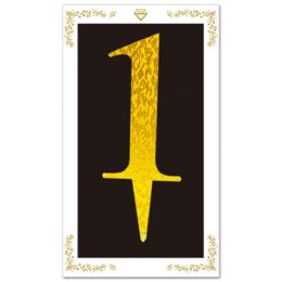 24 Bulk Cake Topper Gold #1 6.3-inch/16cm