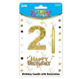 24 Bulk B'day Candle Gold #2