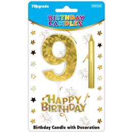 24 Bulk B'day Candle Gold #9