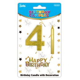 24 Bulk B'day Candle Gold #4