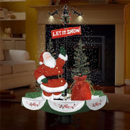 Bulk Snowing Tree W/santa Claus 1s Dia 120x170cm