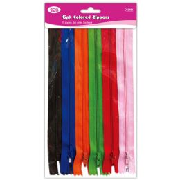 24 Bulk 6ct Zipper Astd Clrs