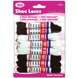 48 Bulk Shoe Laces Astd Size Black+white