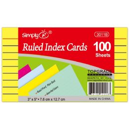 48 Bulk 3x5"/100ct Color Index Card 48