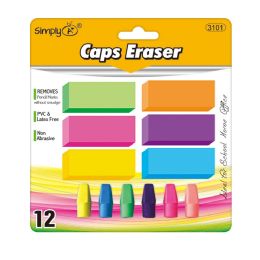144 Bulk 12-Piece Neon Eraser Set