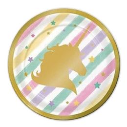 24 Bulk 7"/8ct Plates Unicorn