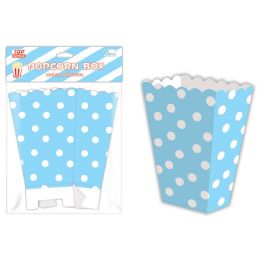 24 Bulk 6ct Popcorn Box BB-Blue Polka Dot