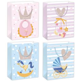 72 Bulk Baby Gift Bag 13x18x5.5-inch/xl 72
