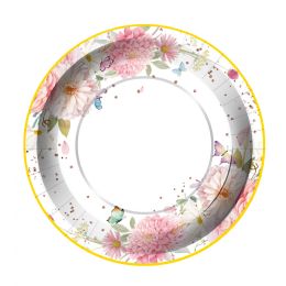 48 Bulk 9"/24ct Paper Plate 48s W/gold Trim