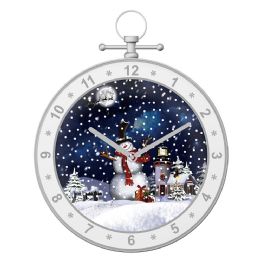3 Bulk 19"snowing Musical Clock/wt 3s