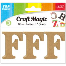 24 Bulk 3pc Wooden Letter "f" 5x4x1cm