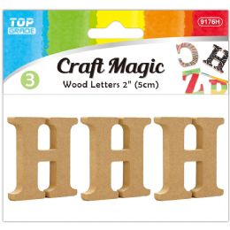 24 Bulk 3pc Wooden Letter "h" 5x4x1cm