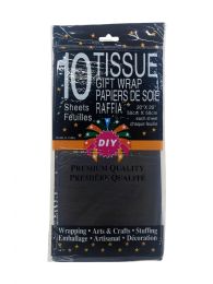 72 Bulk 10ct Tissue Paper Black 72s 20x20-inch