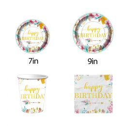 144 Bulk Paper Tableware Set 144s 7"/9" Plate Cup Napkin