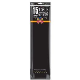 72 Bulk 15ct Tissue Paper Black 72s 20x20-inch