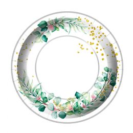 48 Bulk 9"/24ct Paper Plate 48s W/silver Trim