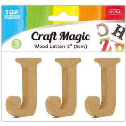 24 Bulk 3pc Wooden Letter "j" 5x4x1cm