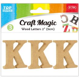 24 Bulk 3pc Wooden Letter "k" 5x4x1cm