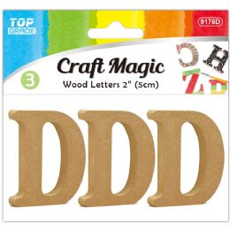 24 Bulk 3pc Wooden Letter "d" 5x4x1cm