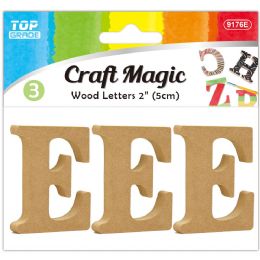 24 Bulk 3pc Wooden Letter "e" 5x4x1cm