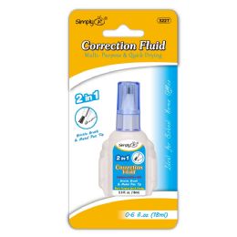 36 Bulk 2in1 Correction Fluid 0.74oz W/foam Brush & Pen Tip