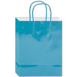 48 Bulk Gift Bag 13x10.5x5.5-inch/l Aqua Glossy