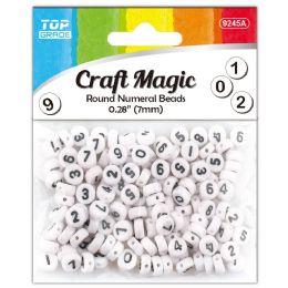 24 Bulk Plastic Number Beads Black & White 4x7mm 20g