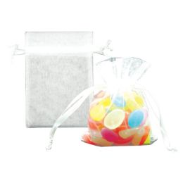 24 Bulk 4x5-inch/5ct Organza Pouche White