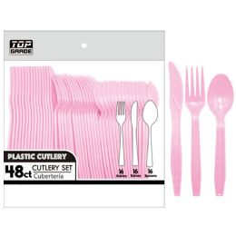 48 Bulk 48ct Cutlery Macron Pink 48s