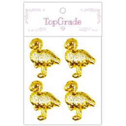 12 Bulk Sequin Flamingo Gold