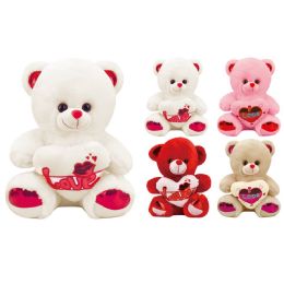 48 Bulk 10" Bear W/heart 4-Dsgn 48s Mixed Styles