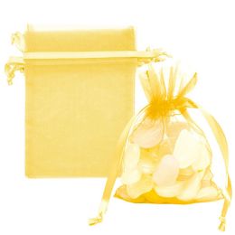 24 Bulk 4x5-inch/5ct Organza Pouche Gold