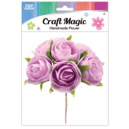 600 Bulk 6-Piece satin flower Lavender 2.5cm