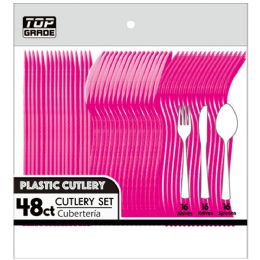48 Bulk 48ct Cutlery Fucshia 48s