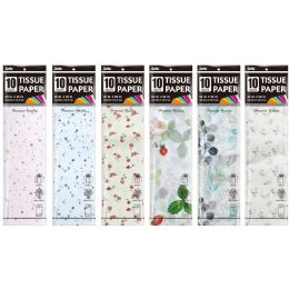 72 Bulk 10ct Printed Tissue Paper 72s 20x20-inch Astd Dsgn