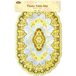 24 Bulk Oval Placemat Gold 12x18-inch