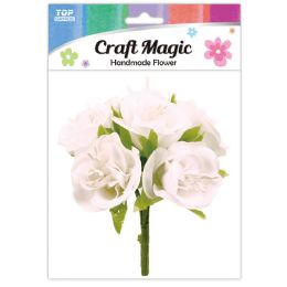 480 Bulk 6-Piece satin flower White 3.1cm