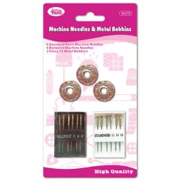 24 Bulk Machine Needles Set W/metal Bobbins